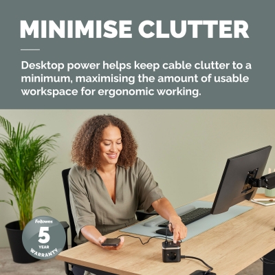 Priza pentru incarcare Filex Power Cube Fellowes, tip F, negru